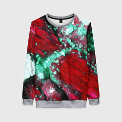 Женский свитшот Голубой минерал в красном камне