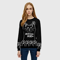 Свитшот женский Depeche Mode: cat rock, цвет: 3D-черный — фото 2