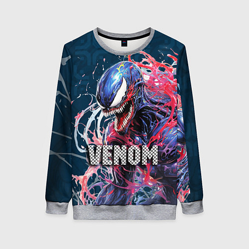 Женский свитшот Venom Marvel / 3D-Меланж – фото 1