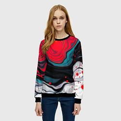 Свитшот женский Абстракция эбру, цвет: 3D-черный — фото 2