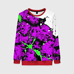 Женский свитшот Зелёно-розовая абстракция на белом фоне