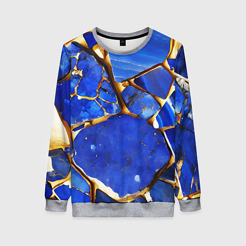 Женский свитшот A gold mineral in a blue stone / 3D-Меланж – фото 1