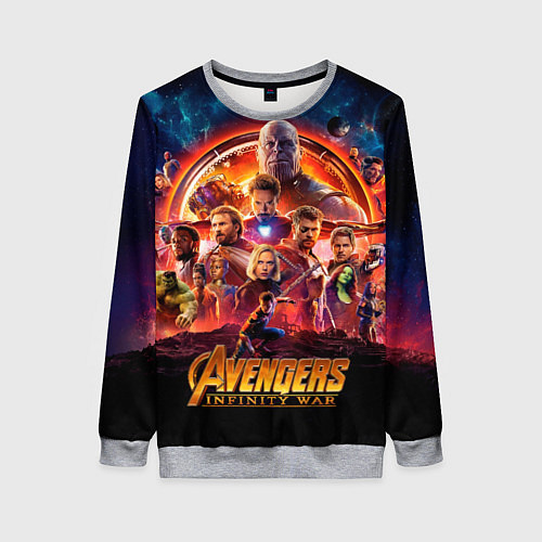 Женский свитшот Супергерои Мстители война бесконечности / 3D-Меланж – фото 1
