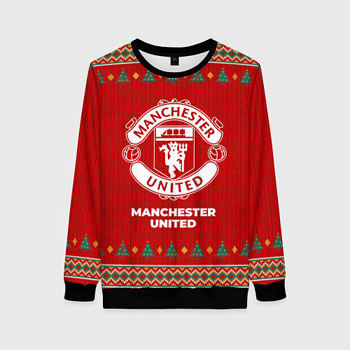 Женский свитшот Manchester United new year / 3D-Черный – фото 1