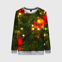 Женский свитшот Новогодние украшения на ёлке