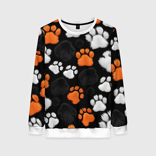 Женский свитшот Мохнатые лапки / 3D-Белый – фото 1