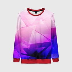Свитшот женский Неоновая геометрия осколки, цвет: 3D-красный