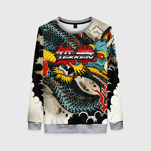 Женский свитшот Tekken dragon tatoo / 3D-Меланж – фото 1
