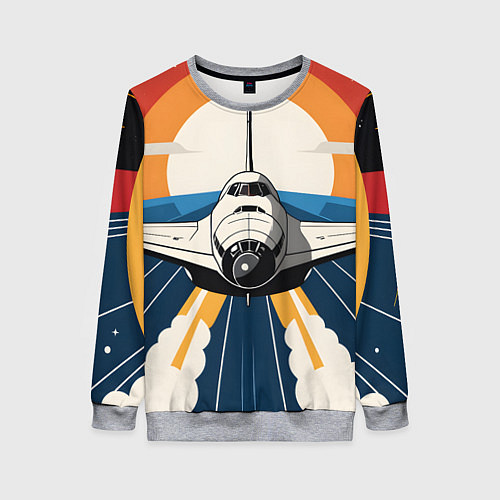 Женский свитшот Скоростной ретро самолет / 3D-Меланж – фото 1