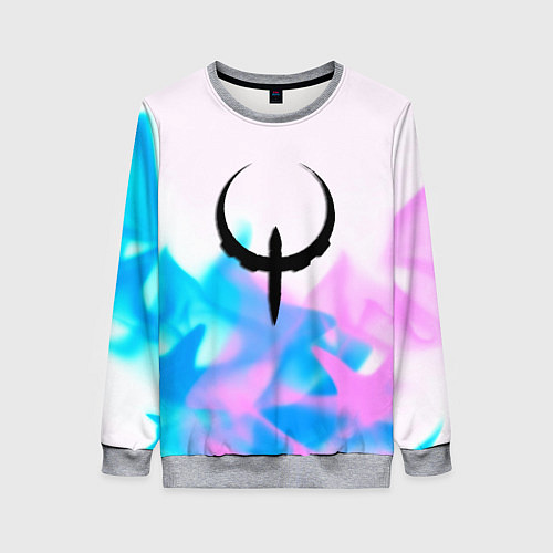 Женский свитшот Quake neon flame / 3D-Меланж – фото 1