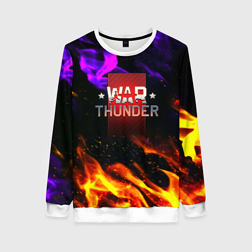 Женский свитшот Warthunder neon flame / 3D-Белый – фото 1