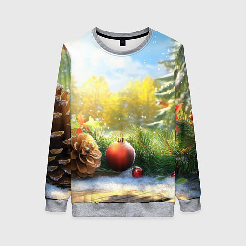 Женский свитшот Солнечный новый год / 3D-Меланж – фото 1