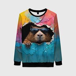 Женский свитшот Капибара в стене