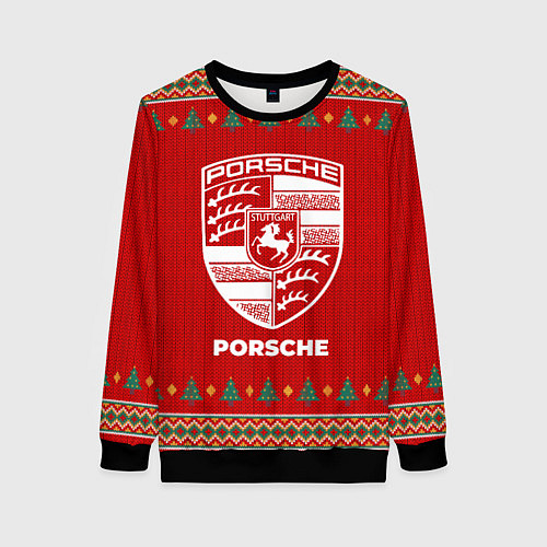 Женский свитшот Porsche new year / 3D-Черный – фото 1