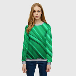 Свитшот женский Зелёный пластик, цвет: 3D-меланж — фото 2