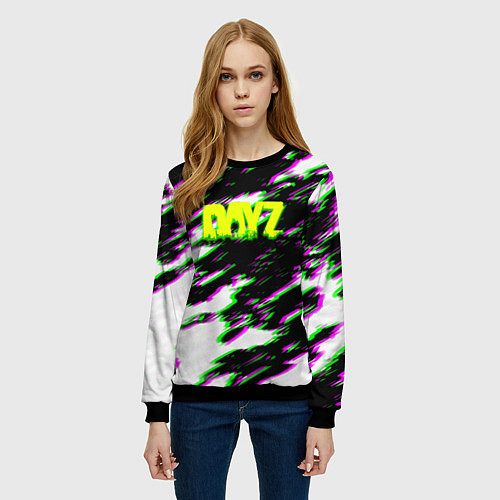 Женский свитшот Dayz кислотные краски / 3D-Черный – фото 3