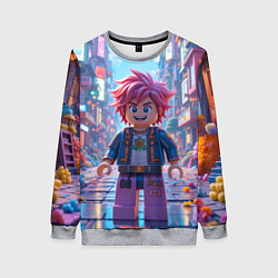 Женский свитшот Роблокс с розовыми волосами