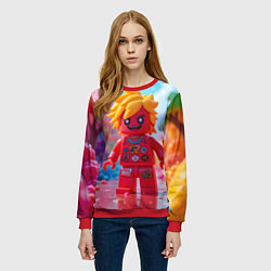 Свитшот женский Роблокс с желтыми волосами, цвет: 3D-красный — фото 2