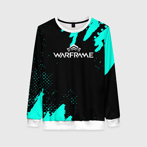 Женский свитшот Warframe краски голубые / 3D-Белый – фото 1