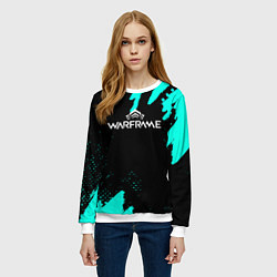Свитшот женский Warframe краски голубые, цвет: 3D-белый — фото 2