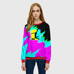 Свитшот женский NBA неоновые краски текстура, цвет: 3D-красный — фото 2