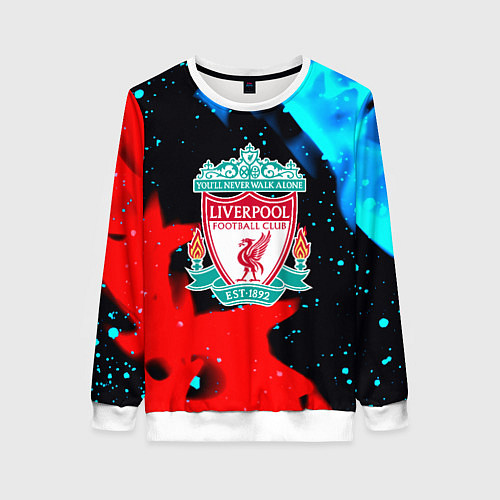 Женский свитшот Liverpool fire steel / 3D-Белый – фото 1