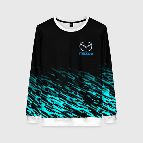 Женский свитшот Mazda голубые краски / 3D-Белый – фото 1
