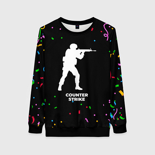 Женский свитшот Counter Strike конфети / 3D-Черный – фото 1