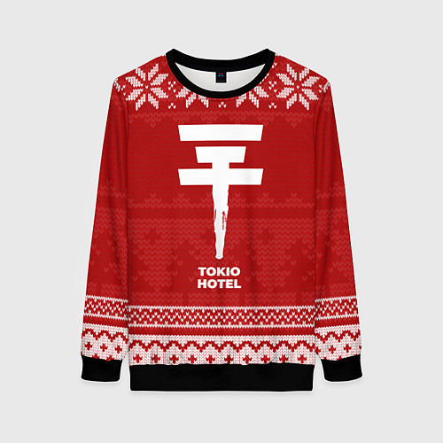 Женский свитшот Новогодний Tokio Hotel / 3D-Черный – фото 1