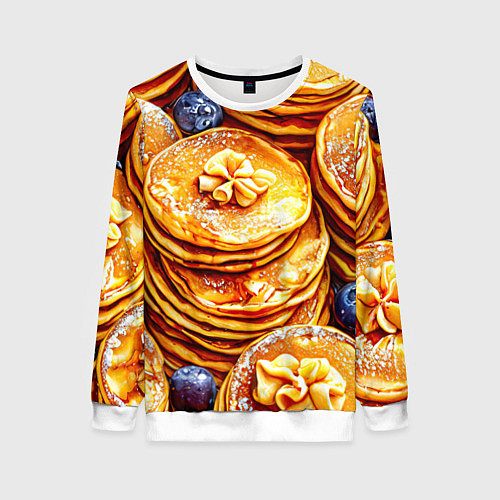 Женский свитшот Блинчики / 3D-Белый – фото 1