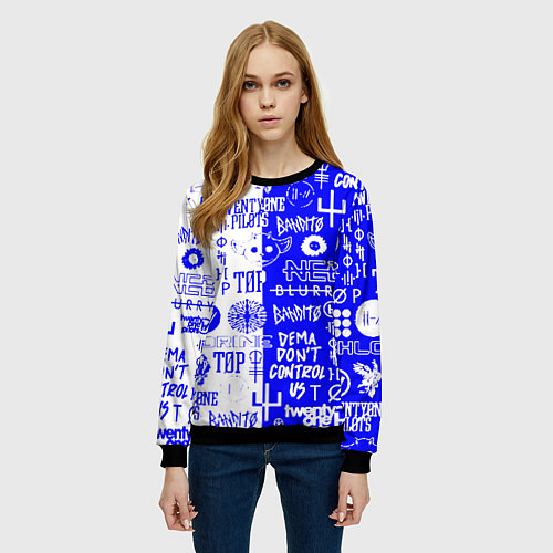 Женский свитшот Twenty one pilots лого / 3D-Черный – фото 3