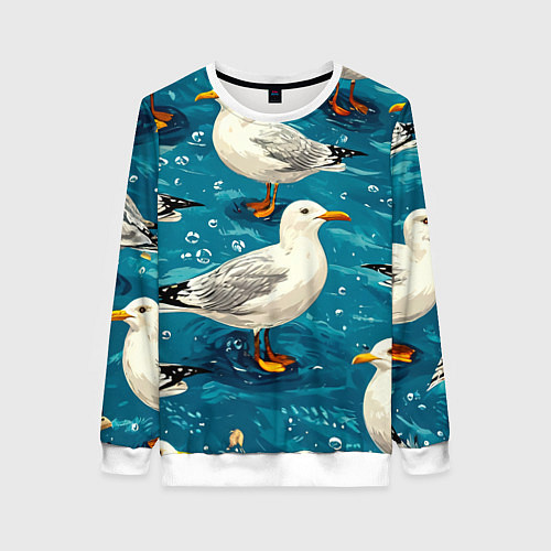 Женский свитшот Чайка / 3D-Белый – фото 1