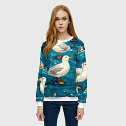 Свитшот женский Чайка, цвет: 3D-белый — фото 2