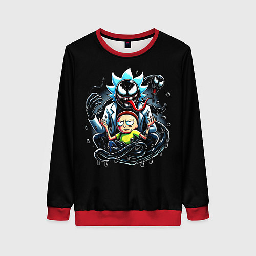 Женский свитшот Morty and Rick - we are Venom / 3D-Красный – фото 1