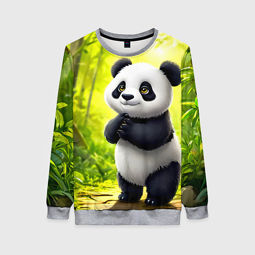 Женский свитшот Пандочка / 3D-Меланж – фото 1
