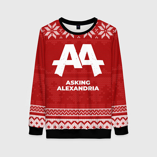 Женский свитшот Новогодний Asking Alexandria / 3D-Черный – фото 1