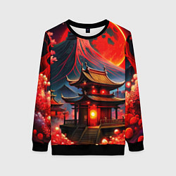 Свитшот женский Japan red nature, цвет: 3D-черный