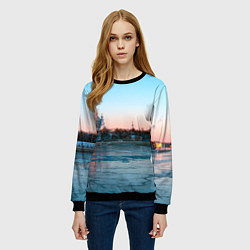 Свитшот женский Смольный собор в Санкт-Петербурге, цвет: 3D-черный — фото 2