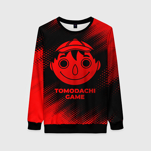 Женский свитшот Tomodachi Game - red gradient / 3D-Черный – фото 1