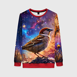 Женский свитшот Воробей в космосе