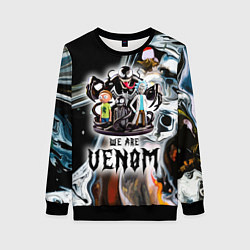 Женский свитшот Морти и Рик под властью ядовитой слизи - коллаба