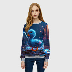 Свитшот женский Синий утенок, цвет: 3D-меланж — фото 2