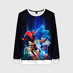 Женский свитшот Соник и Шэдоу бегут наперегонки