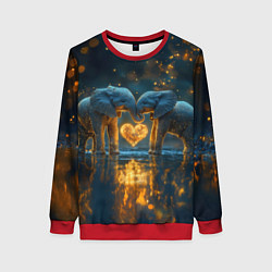 Женский свитшот Влюбленные слоны