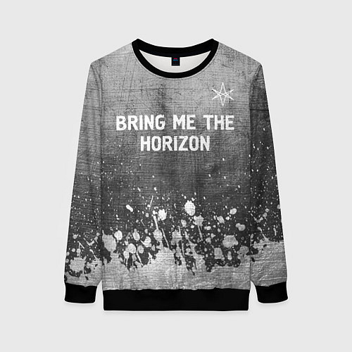 Женский свитшот Bring Me the Horizon - grey gradient посередине / 3D-Черный – фото 1