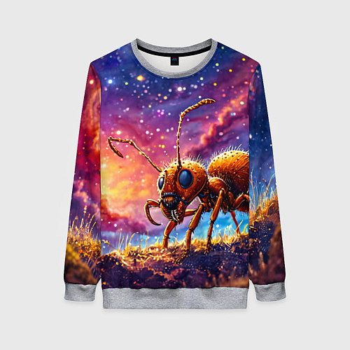Женский свитшот Муравей в космосе / 3D-Меланж – фото 1