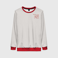 Женский свитшот Вязью Татьяна - красная надпись