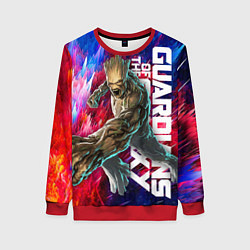 Свитшот женский Guardians of the galaxy - Groot and Rocket, цвет: 3D-красный