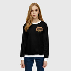 Свитшот женский Гранж крест, цвет: 3D-белый — фото 2