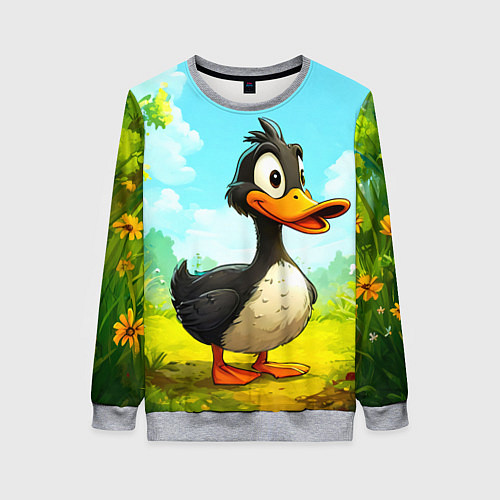 Женский свитшот Веселая уточка / 3D-Меланж – фото 1